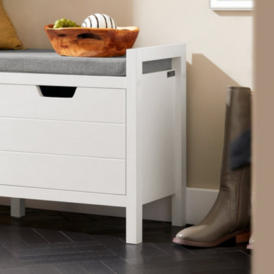 SoBuy FSR63-II-W, Shoe Storage Bench Shoe Rack with Seat Cushion ...