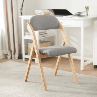 SoBuy FST92-N, Folding Chairs Wooden Padded Chair with Ergonomic ...
