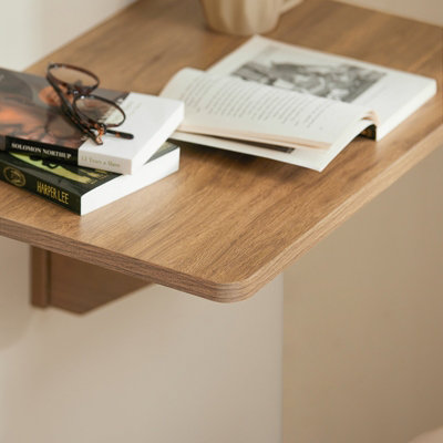 SoBuy FWT03-PF, Folding Wall-mounted Drop-leaf Table Foldable Table Compact Computer Desk,Neutral,W60xD40xH26