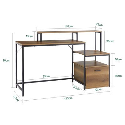 SoBuy FWT103-PF, Home Office Industrial Style Table Computer Desk ...