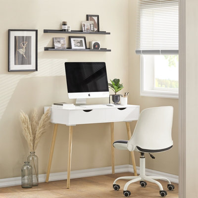 SoBuy FWT40-NW, Home Office Table Computer Desk Workstation 2 Drawers ...