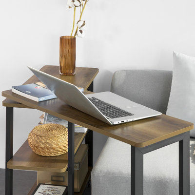 SoBuy FWT83-PF,Industrial Coffee Table with Wheels L-Shaped Corner Desk ...