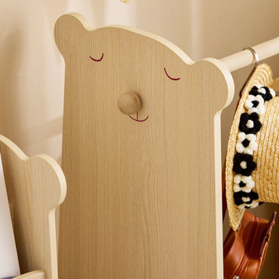 SoBuy Kids Wardrobe Clothes Rack with Hanging Rail Wood Storage Closet