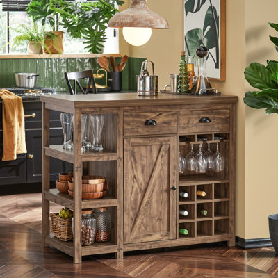 SoBuy Kitchen Island Cabinet Sideboard Bar Table Wood Storage Dining