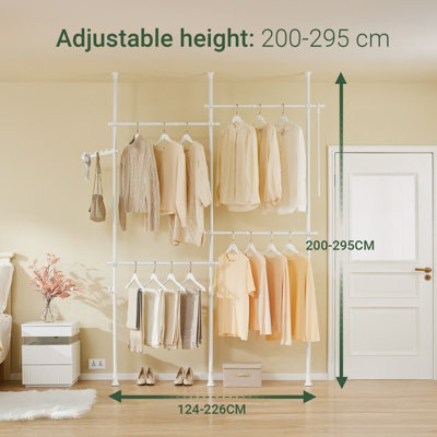 SoBuy KLS03-II-W,Open Wardrobe Adjustable Freestanding Clothes Racks ...