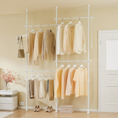 SoBuy KLS03-II-W,Open Wardrobe Adjustable Freestanding Clothes Racks ...