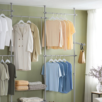SoBuy KLS04-II-HG, Telescopic Clothes Rail Heavy Duty Clothes Rack ...
