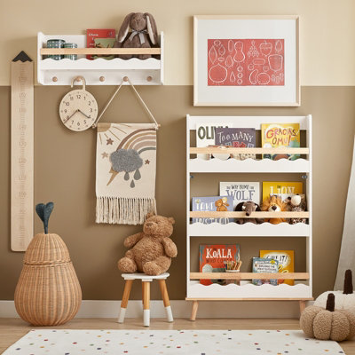 SoBuy KMB77-W, Children Kids Bookcase Book Shelf Wall Shelf 3 Tiers ...
