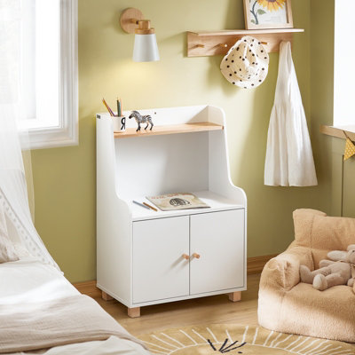 SoBuy KMB84-W,Children Bookcase Toy Shelf Storage Cabinet Children Room ...