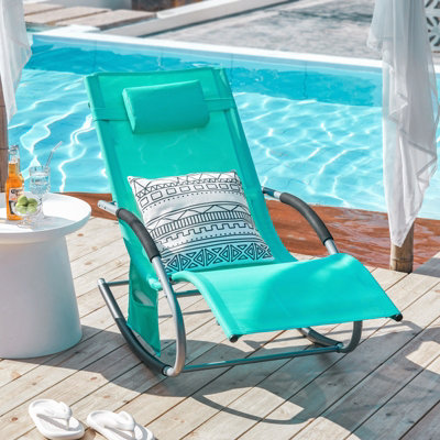 SoBuy OGS28-TB, Outdoor Garden Rocking Sun Lounger Recliner Relaxing ...