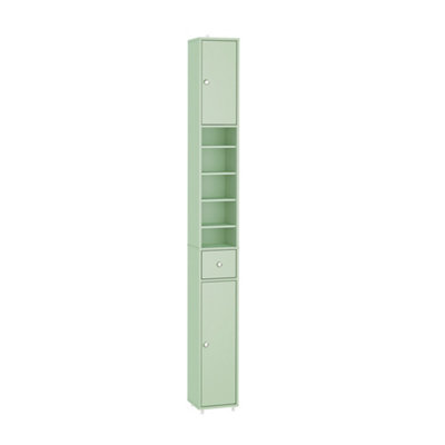 SoBuy Tall Bathroom Cabinet with Adjustable Shelves, Water-Resistant ...