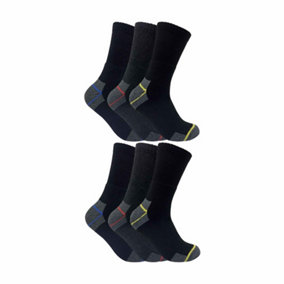 Sock Snob - 6 Pairs Mens Cotton Work Socks 12-14 Black