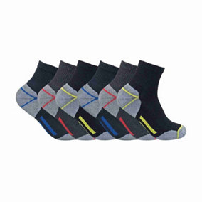 Sock Snob - Mens 6 Pack Low Cut Ankle Work Socks 12-14 Black
