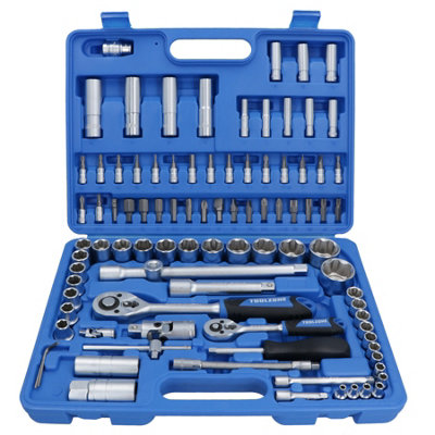 Socket and Screwdriver Bit Set 1/4" & 1/2" Drive Ratchet Deep Shallow 94pc