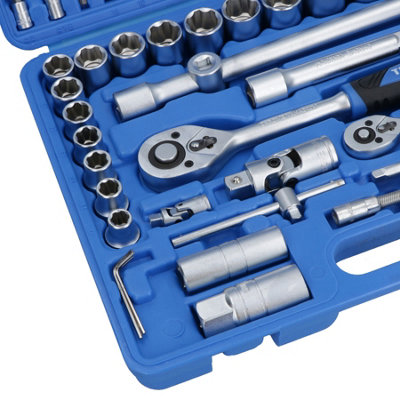Socket and Screwdriver Bit Set 1/4" & 1/2" Drive Ratchet Deep Shallow 94pc