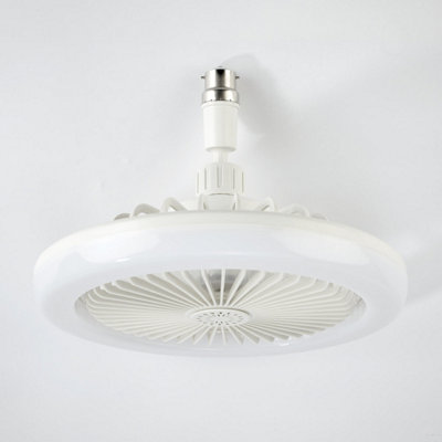 Socket Ceiling Fan with 36 LED Light - 3 Airflow Speeds with Remote Control, Fits Standard Bayonet Fitting