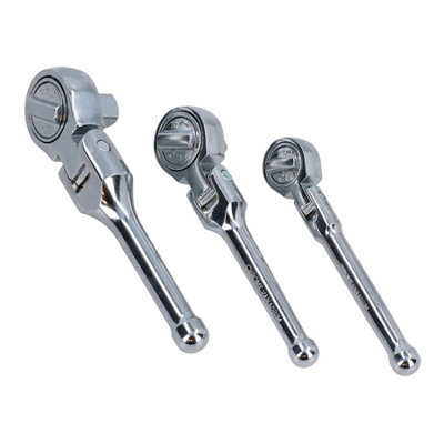 Socket Ratchet Angled Offset Flexi Head 3pc 1 4 3 8 1 2 Drive Diy At B Q