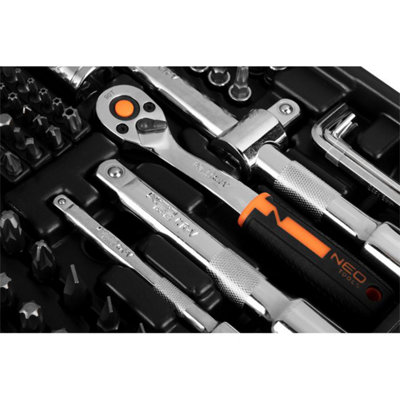Socket Set 219pc Set 1/2" 3/8" 1/4" Crv NEO TOOLS