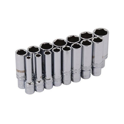 Socket Set Xi-on super grab 15pc Deep 1/4 4 - 14 mm Holding Rail (Neilsen CT2392)