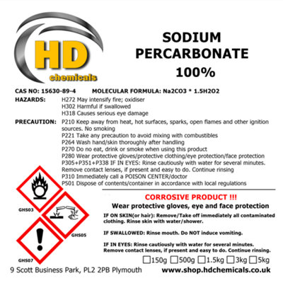 Sodium Percarbonate / Oxi Stain Remover / Laundry Booster / Oxygen Bleach 500g - 3