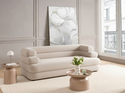 Sofa 2 Seater HELLE Velvet Light Beige