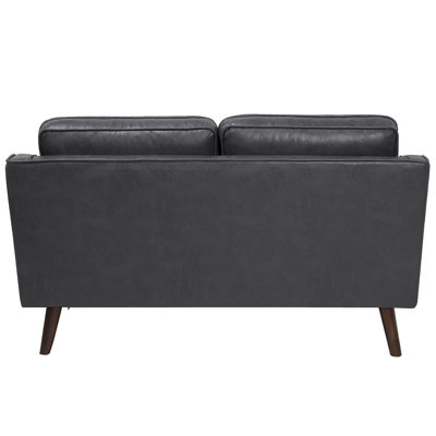 Sofa 2 Seater LOKKA Faux Leather Grey
