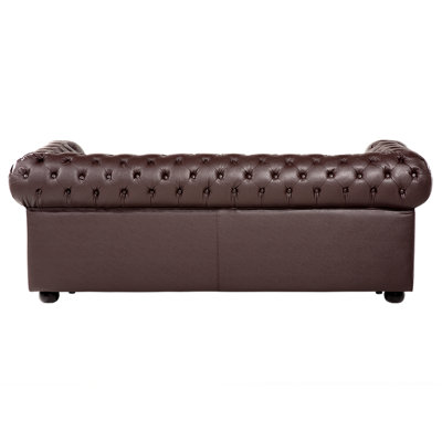 Sofa 3 Seater CHESTERFIELD Leather Brown