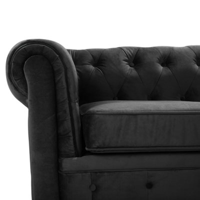 Sofa 3 Seater CHESTERFIELD Velvet Black