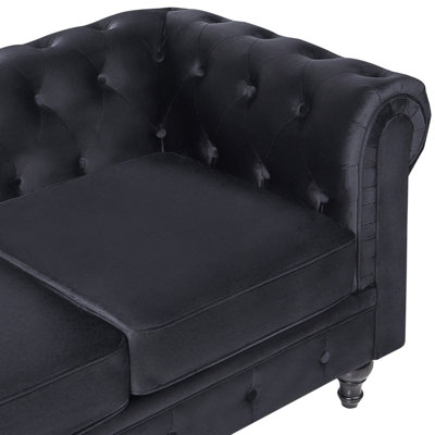 Sofa 3 Seater CHESTERFIELD Velvet Black