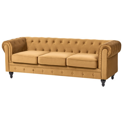 Sofa 3 Seater CHESTERFIELD Velvet Gold