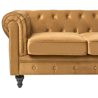 Sofa 3 Seater CHESTERFIELD Velvet Gold