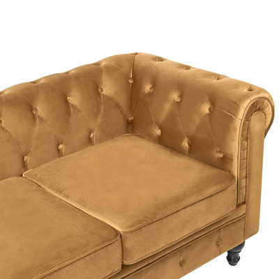 Sofa 3 Seater CHESTERFIELD Velvet Gold