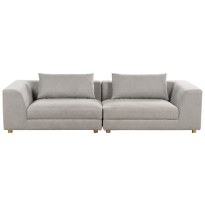 Sofa 3 Seater LERMON Fabric Light Grey