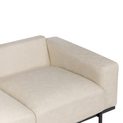 Sofa 3 Seater SOVIK Faux Leather Beige