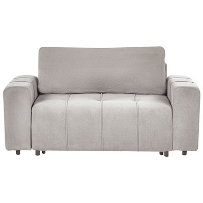 Sofa Bed 2 Seater INNVIK Fabric Light Grey with Storage
