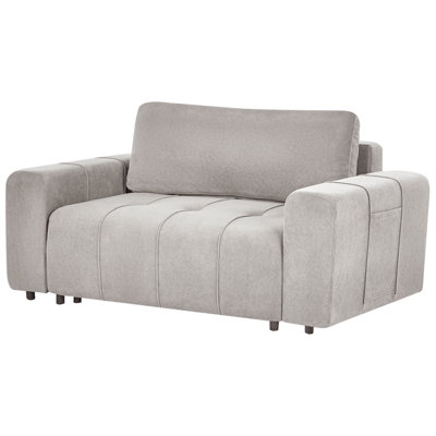 Sofa Bed 2 Seater INNVIK Fabric Light Grey with Storage