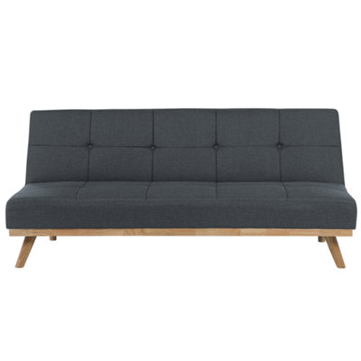 Sofa Bed 3 Seater FROYA Fabric Dark Grey