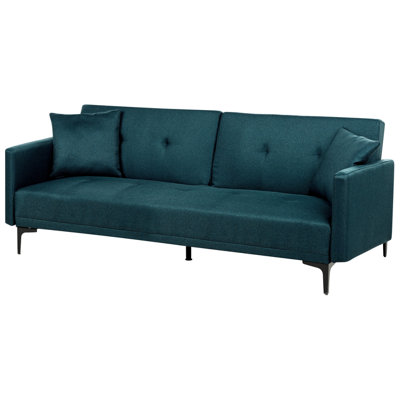 Sofa Bed 3 Seater LUCAN Fabric Blue
