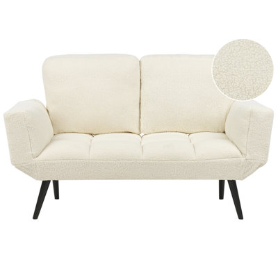 Sofa Bed BREKKE Off-White Boucle