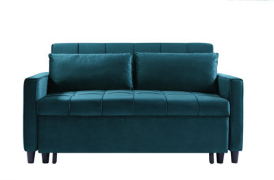 Sofa Bed Double Convertible 3 in 1 Pull Out Velvet Sofa Bed 2 Seater Guest Bed