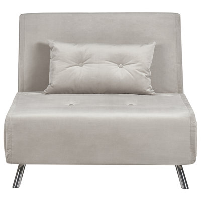 Sofa Bed FARRIS Light Grey Velvet