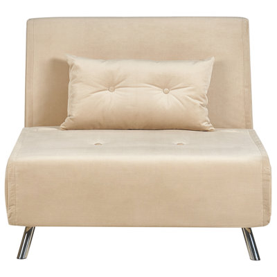 Sofa Bed FARRIS Sand Beige Velvet