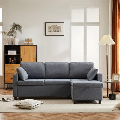 Sofa Bed L Shaped Corner Sofa 3 Seater Pull out Sofa with Storage Convertible Settee Sofa