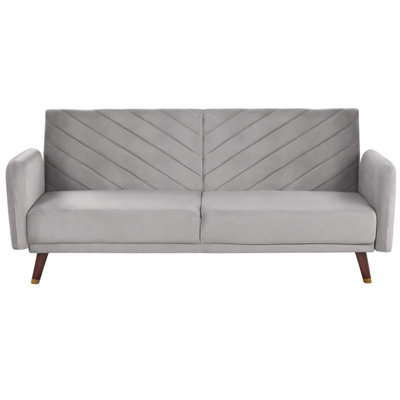 Sofa Bed SENJA Light Grey Velvet