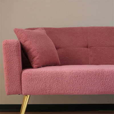 Sofa Bed, Three Adjustable Backrest Angles, Gold Legs, Cushions and ...