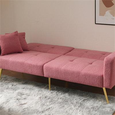 Sofa Bed, Three Adjustable Backrest Angles, Gold Legs, Cushions and ...