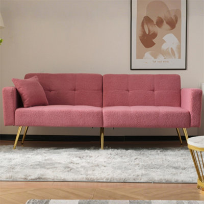 Sofa Bed, Three Adjustable Backrest Angles, Gold Legs, Cushions and ...