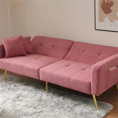 Sofa Bed, Three Adjustable Backrest Angles, Gold Legs, Cushions and ...