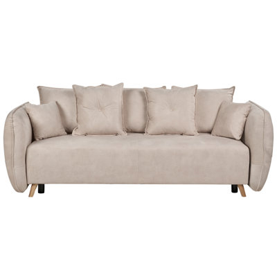 Sofa Bed VALLANES Cream Velvet