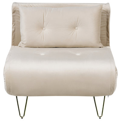 Sofa Bed VESTFOLD Beige Velvet